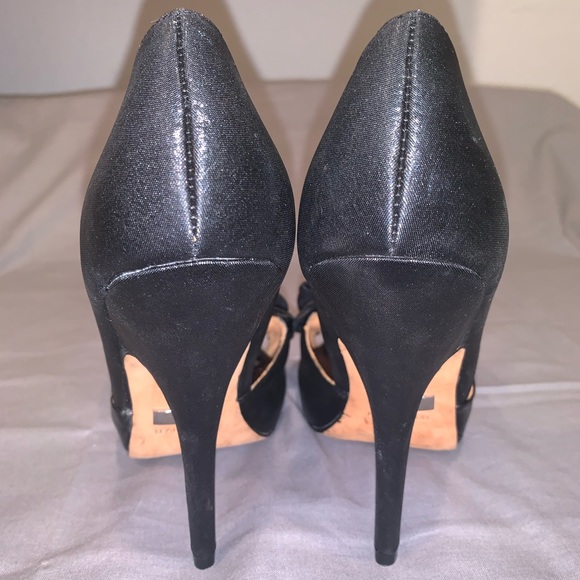 Badgley Mischka Peep Toe Bow Heels Size 7 - Picture 6 of 6